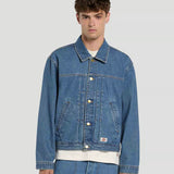 Trucker Pleated Denim Jacket