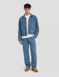 Trucker Pleated Denim Jacket