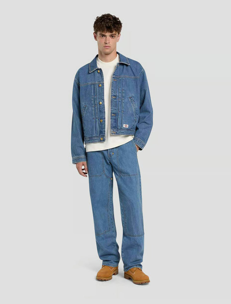 Trucker Pleated Denim Jacket