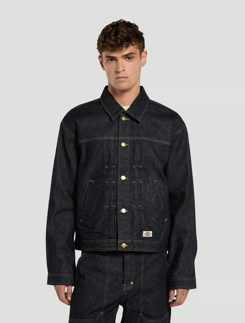 Trucker Pleated Denim Jacket