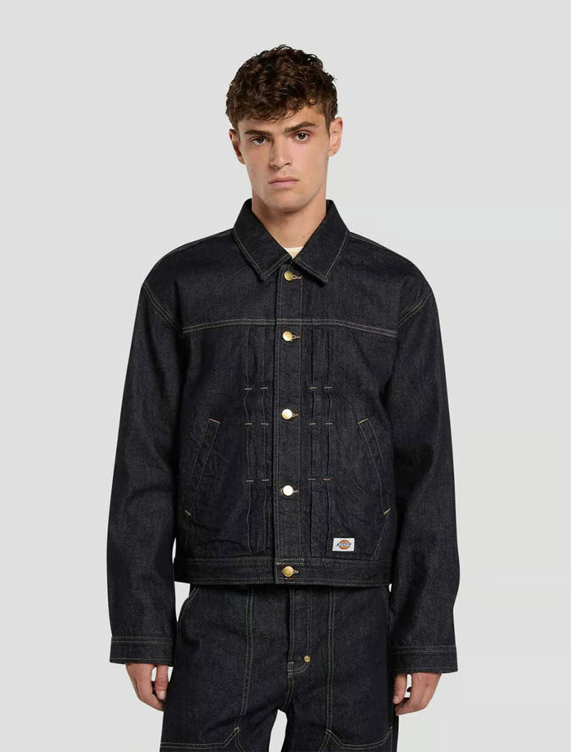 Trucker Pleated Denim Jacket