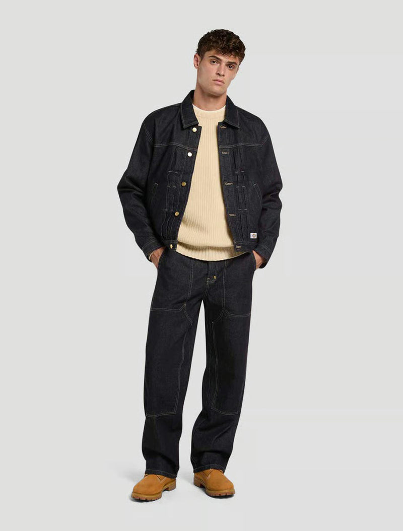 Trucker Pleated Denim Jacket
