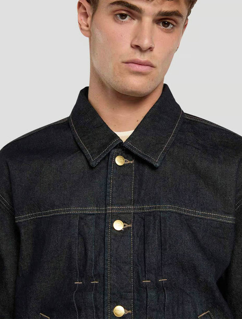 Trucker Pleated Denim Jacket