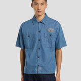 Dickies x Harley-Davidson® Boxy Fit Chambray Embroidered Work Shirt