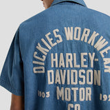 Dickies x Harley-Davidson® Boxy Fit Chambray Embroidered Work Shirt