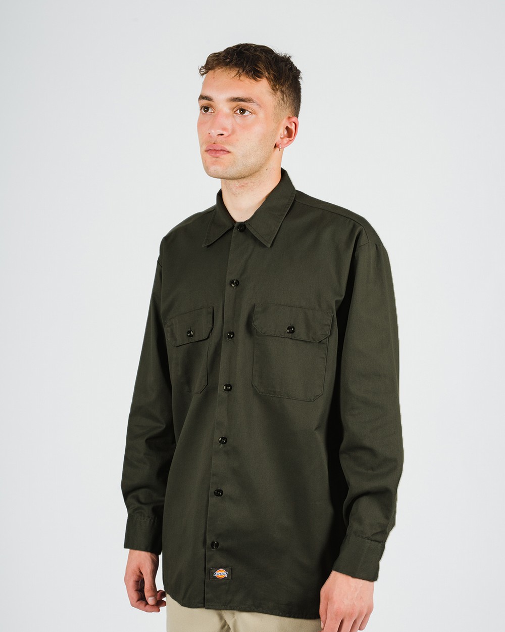 Dickies Long Sleeve Work Shirt - Olive Green — Dave's New York