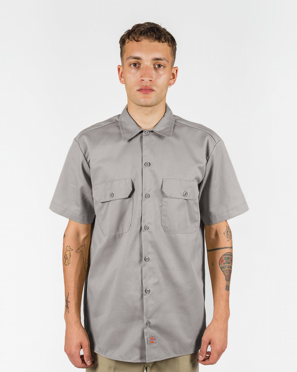 Dickies Short Sleeve Work Shirt Silver S